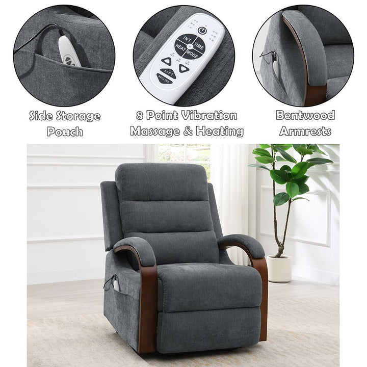 Kayla Power Recliner w/Lift &amp; Heating &amp; Massage – features callout