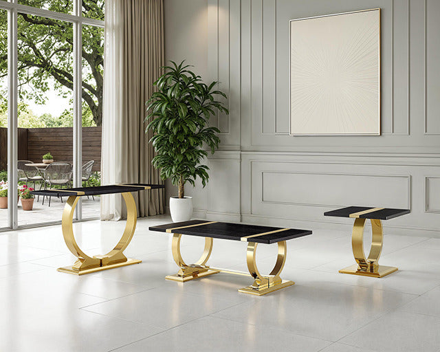Horsham Sofa Table, Black/Gold - view 6