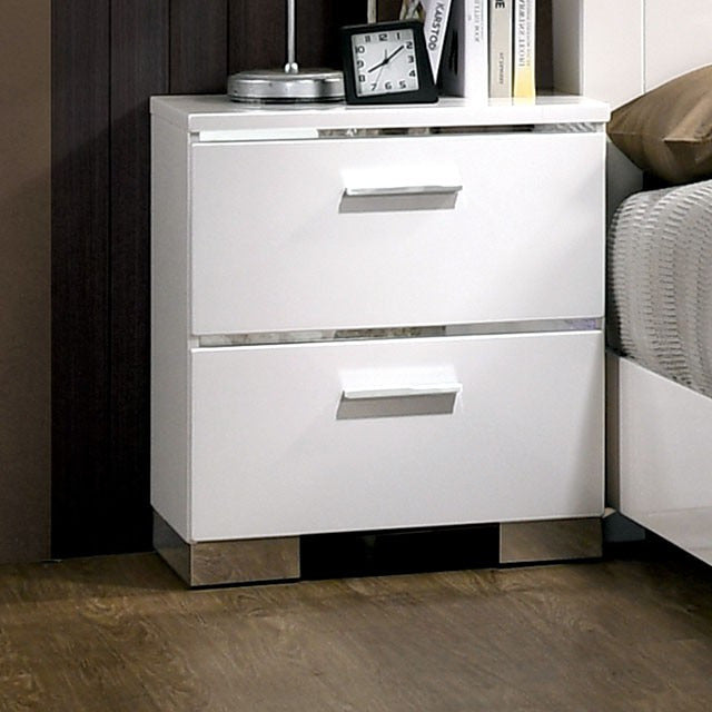 Carlie Night Stand, White