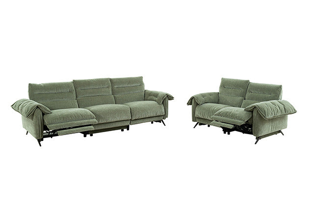 Morley Power Sofa + Loveseat, Sage Green