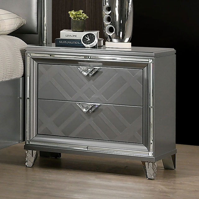 Emmeline Night Stand, Silver