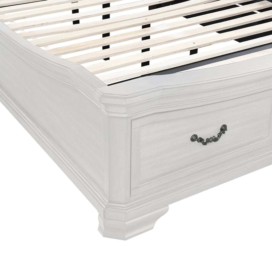 Lyndhurst 5''0" Q Stg Footboard & Slats- Vintage White