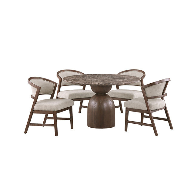 Cirava 5 Pc. Dining Table Set, Dark Brown/Walnut - view 2