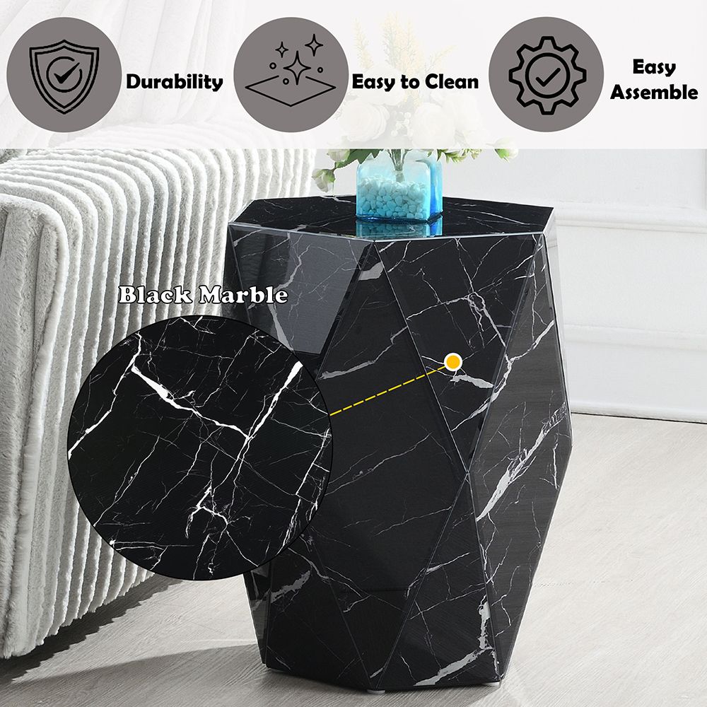 Dara End Table – features callout