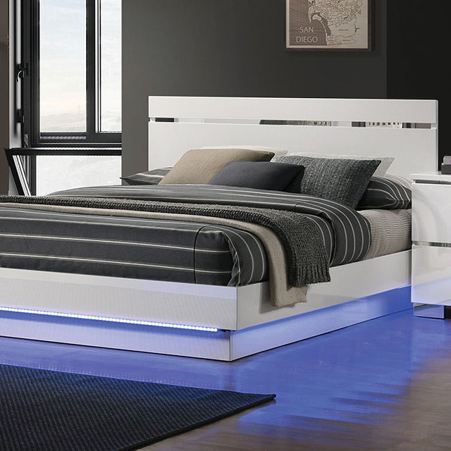 Erlach Bed, White/Chrome