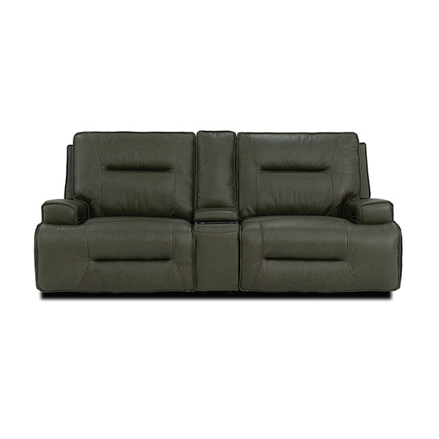 Dallas Oversized Power Loveseat, Dark Olive Green