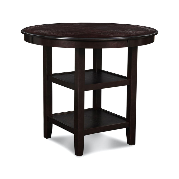 Gia 5 Pc 42" Round Counter Dining Table &amp; 4 Chairs-Ebony