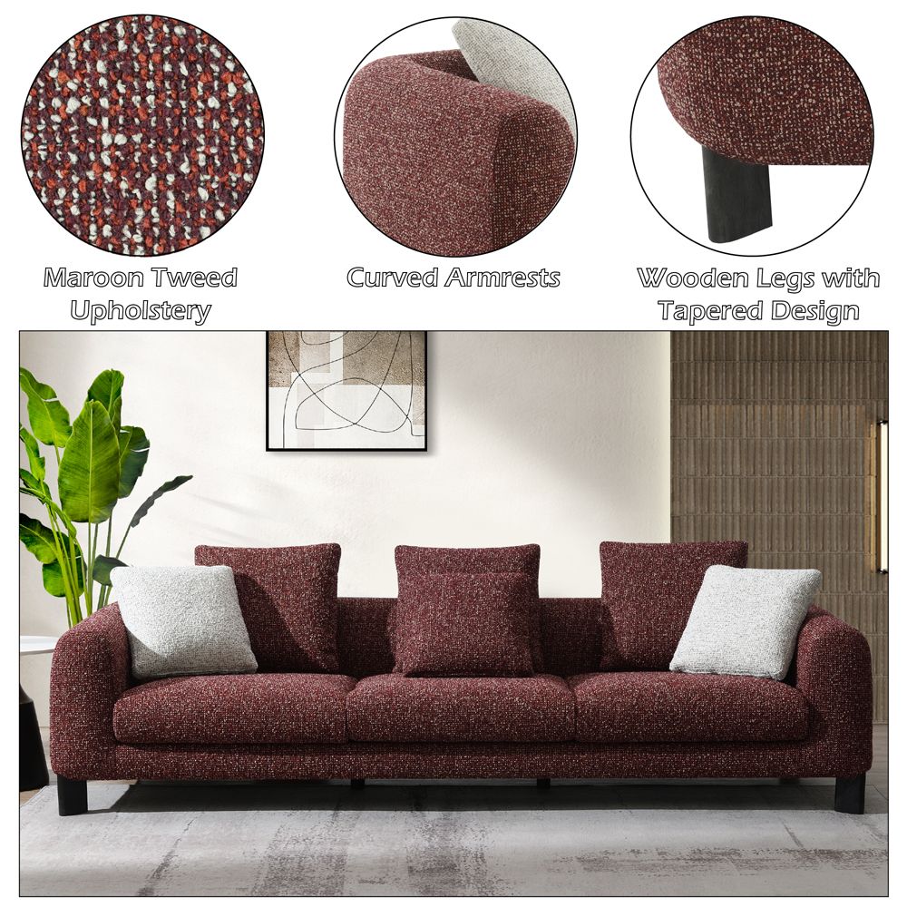 Mardi Sofa w/6 Pillows – features callout