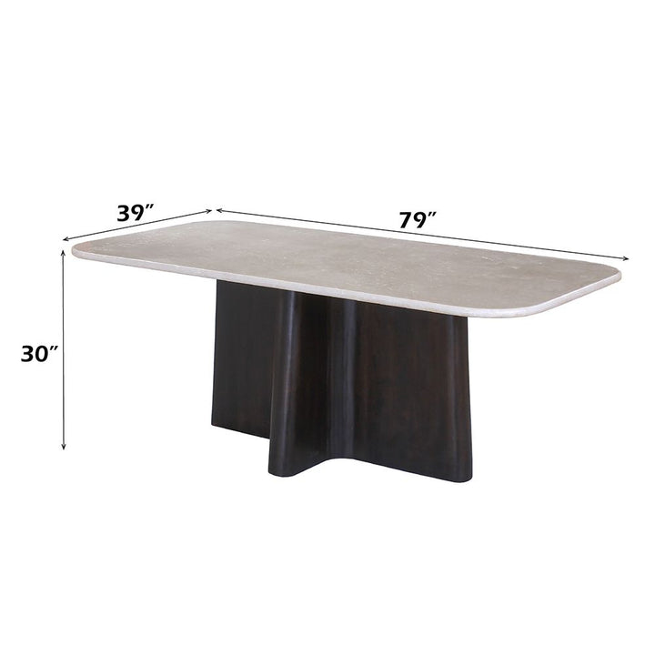 Jacory Dining Table w/Bottocino Marble Top – dimensions diagram