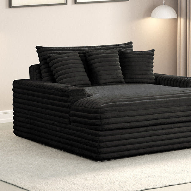 Veyrier 2 Arm Chaise, Black