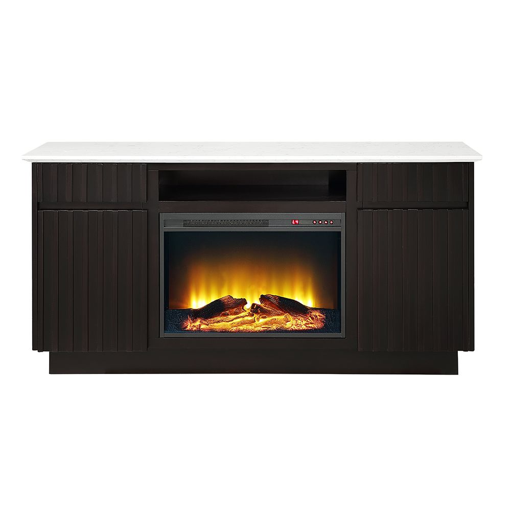 Jaramillo Server with Natural Marble Top & Fireplace