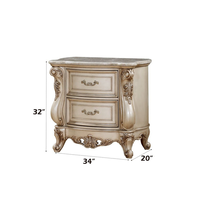 Gorsedd Nightstand W/Marble Top – dimensions diagram