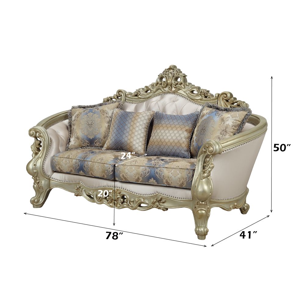 Gorsedd Loveseat W/4 Pillows – dimensions diagram