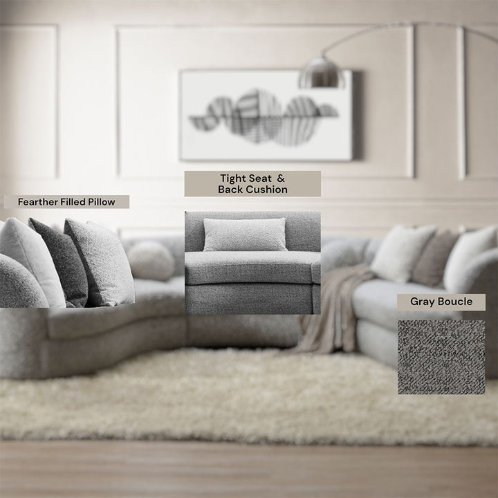Ivria Sectional Sofa W/9 Pillows – features callout