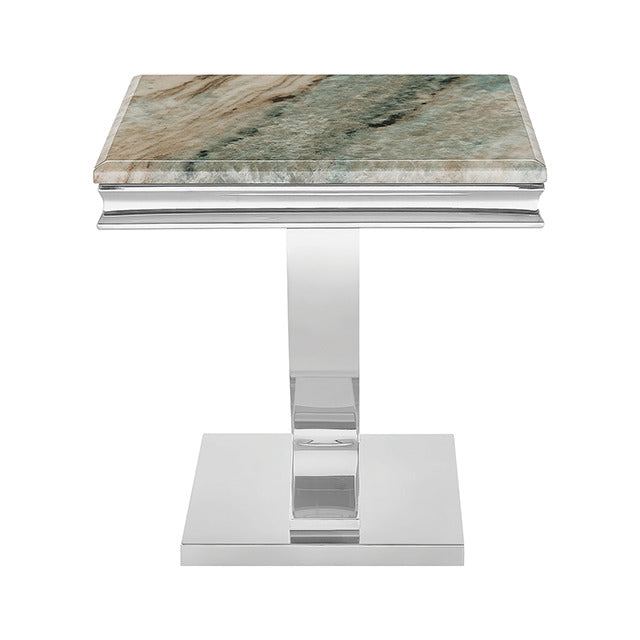 Wettingen End Table, Green/Chrome - view 2