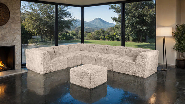 Nappi Large L-Sectional W/ Ottoman, Taupe - view 5