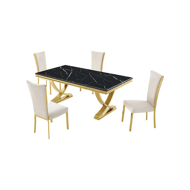Wadenstil Dining Table, Black/Gold - view 2