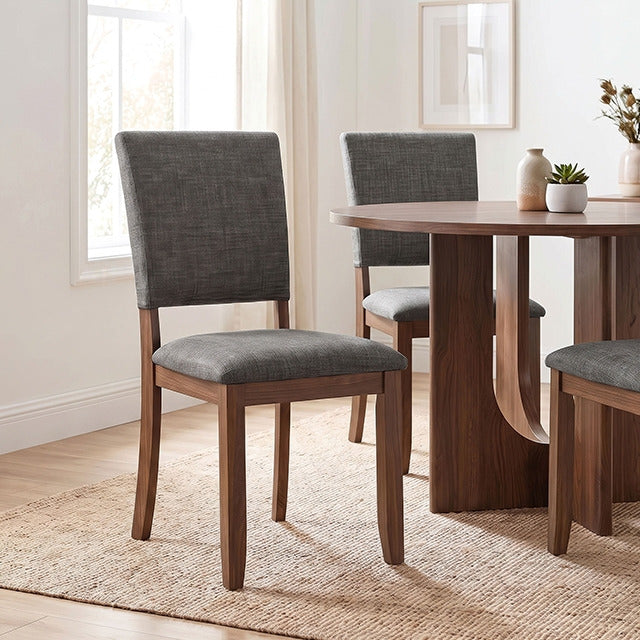 Oberto Side Chair, Walnut/Gray - view 4
