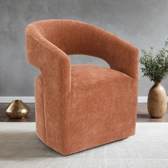 Tresa Arm Chair with Casters, Rustic Orange - view 6