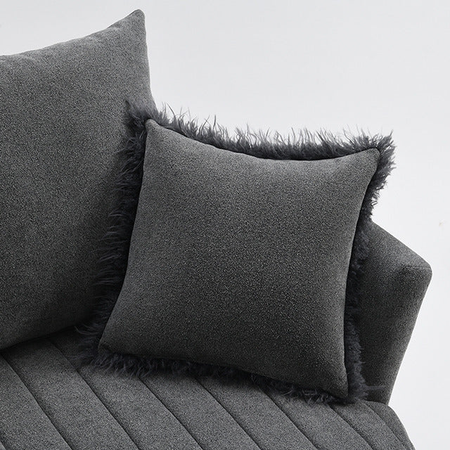 Hoople Channel Tufted Swivel Chair, Dark Gray - view 2