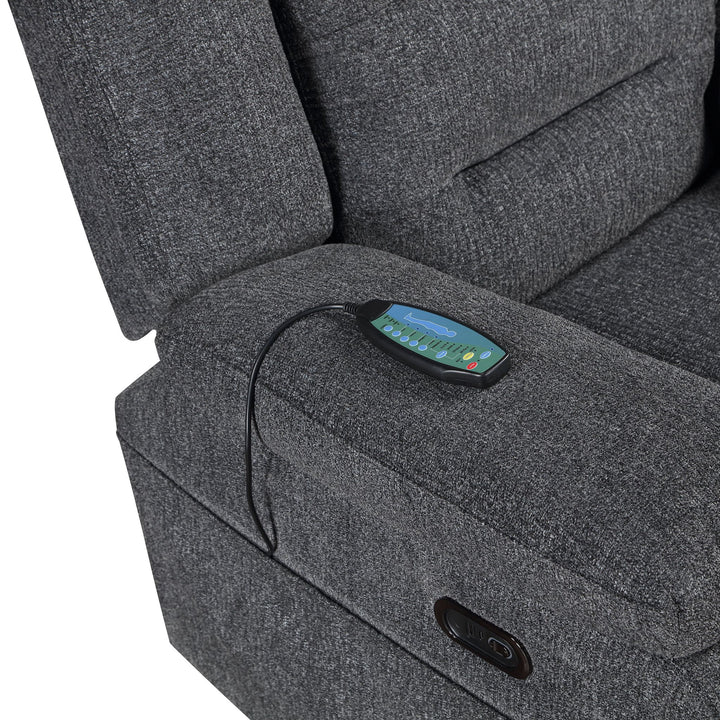 Redondo Glider Recliner W/heat, Massage, Pwr Fr -Dk Gray