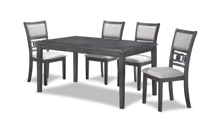 Gia 5 Pc 60" Dining Table &amp; 4 Chairs-Gray