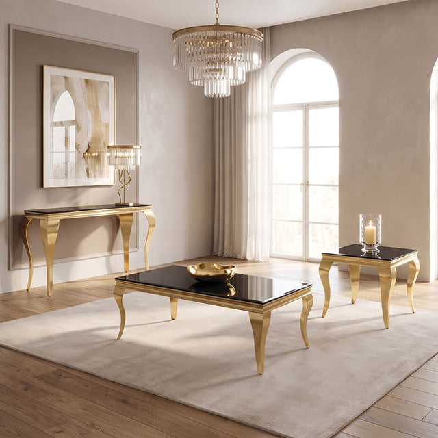 Wetzikon Sofa Table, Black/Gold - view 6