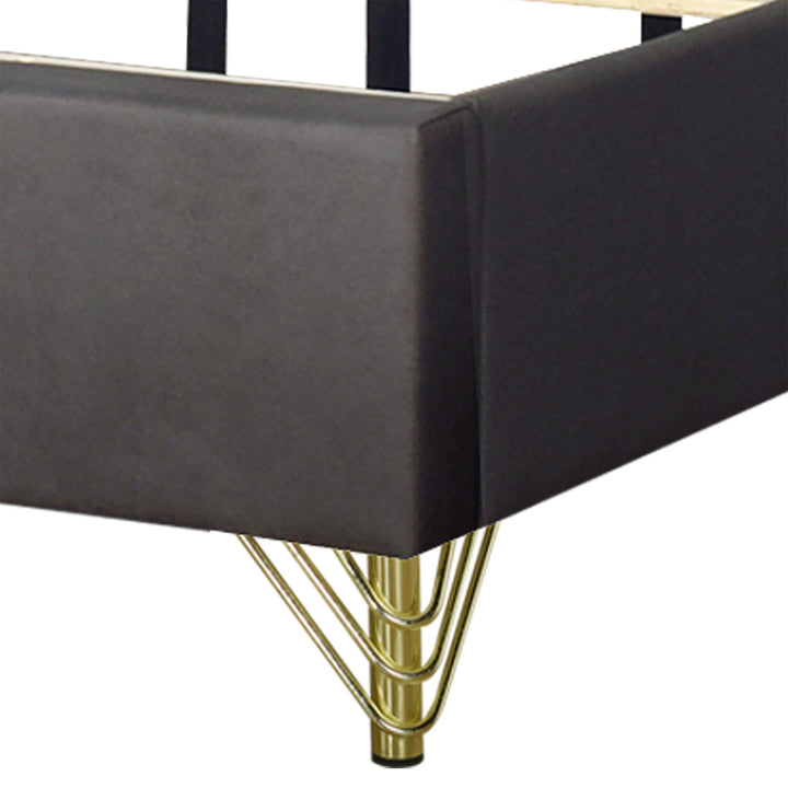 Symmetry 5/0 Q Headboard, Footboard &amp; Slat Kit-Charcoal