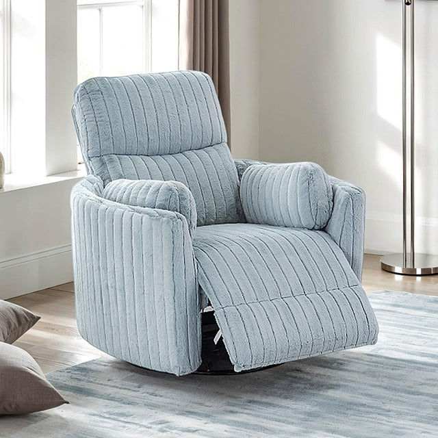 Belper Power Glider Recliner W/ Swivel, Sky Blue