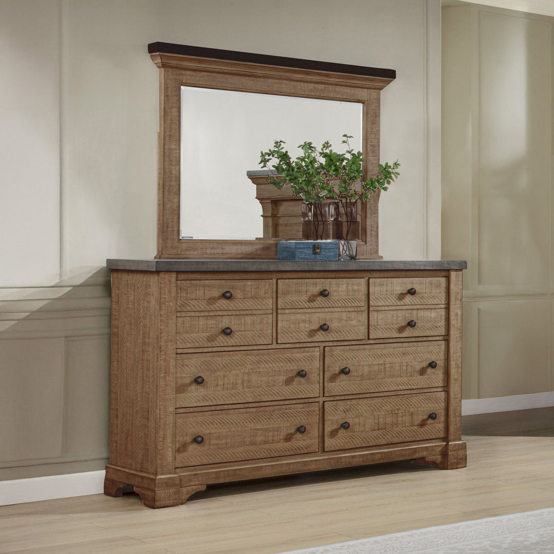 Augusta Mirror-Rustic Brown