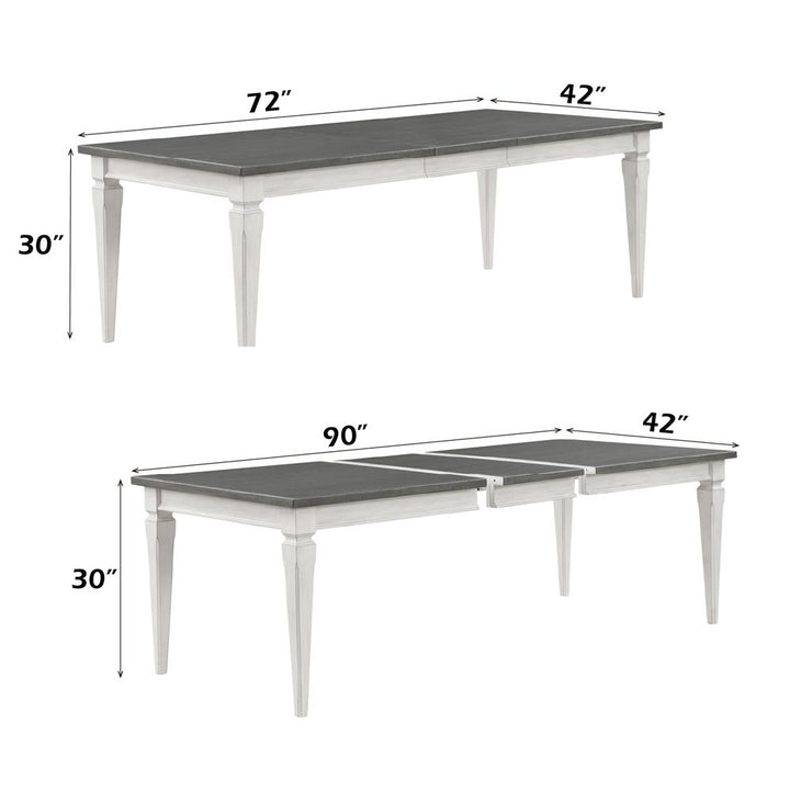 Katia Dining Table W/Leaf – dimensions diagram