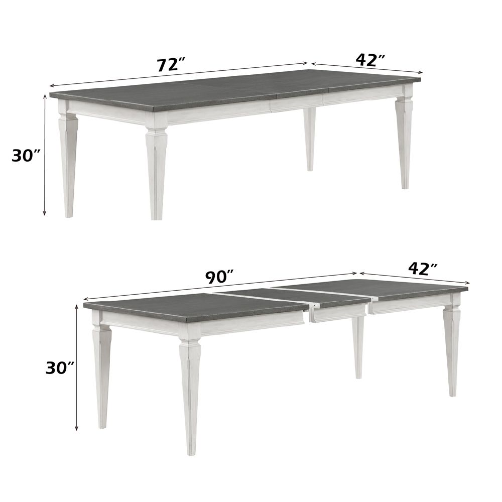 Katia Dining Table W/Leaf – dimensions diagram