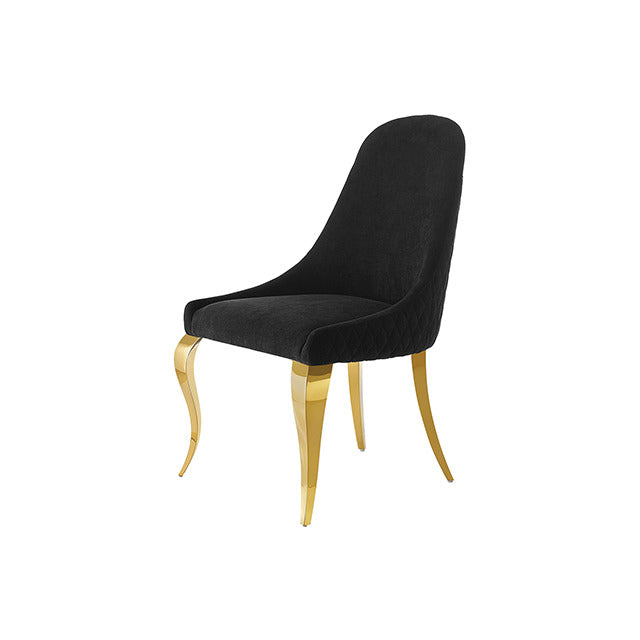 Neuveville Upholstered Side Chair, Black/Gold