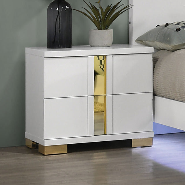 Lillestrom Nightstand, Gold/White