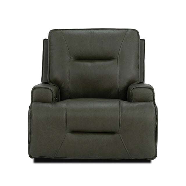 Dallas Oversized Power Recliner, Dark Olive Green - view 3