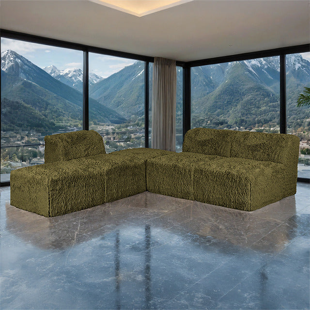 Nappi L-Sectional, Olive Green - view 4