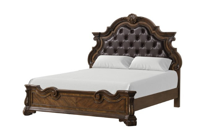Leovanni Bed, Dark Brown
