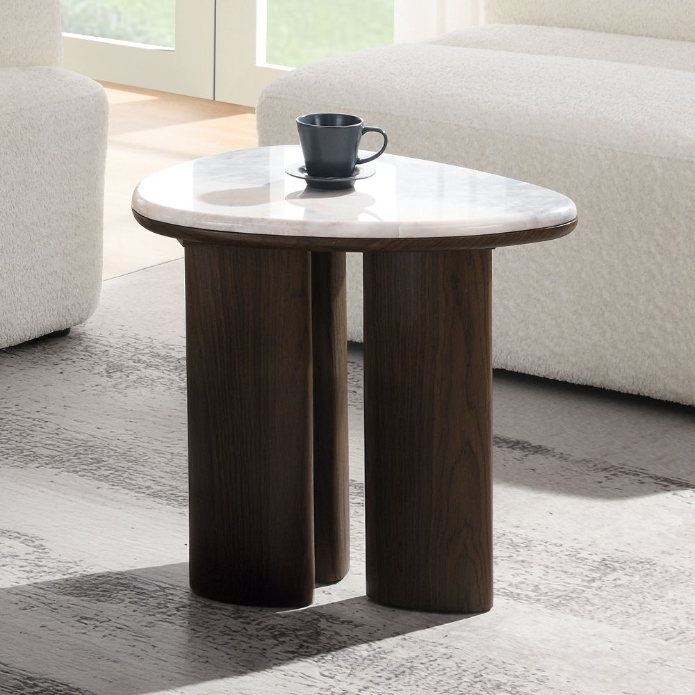 Hanale End Table with Natural Marble