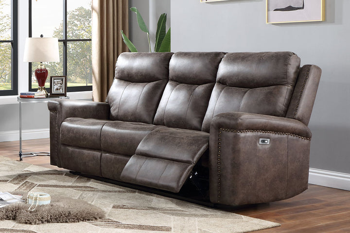 Quade Sofa W/pwr Fr-Mocha