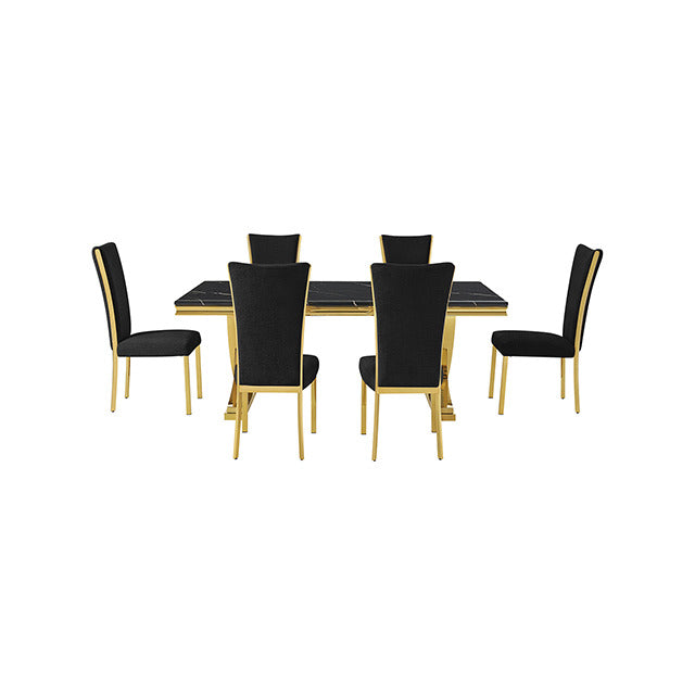 Wadenstil Dining Table, Black/Gold - view 5