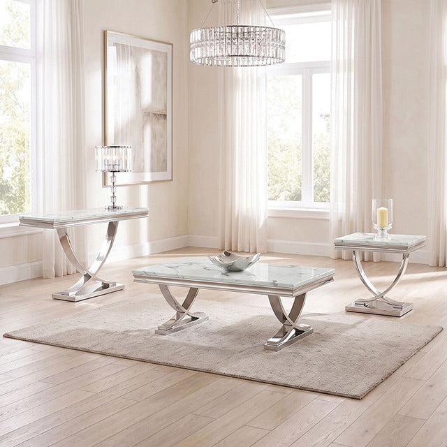 Wettingen Coffee Table, White/Chrome - view 4
