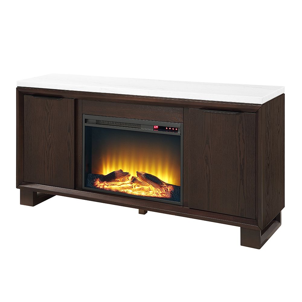Edwyn Server w/Natural Marble Top & Fireplace – view 2