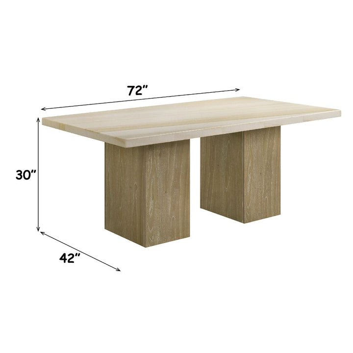 Olinda Dining Table w/Natrual Marble Top – dimensions diagram