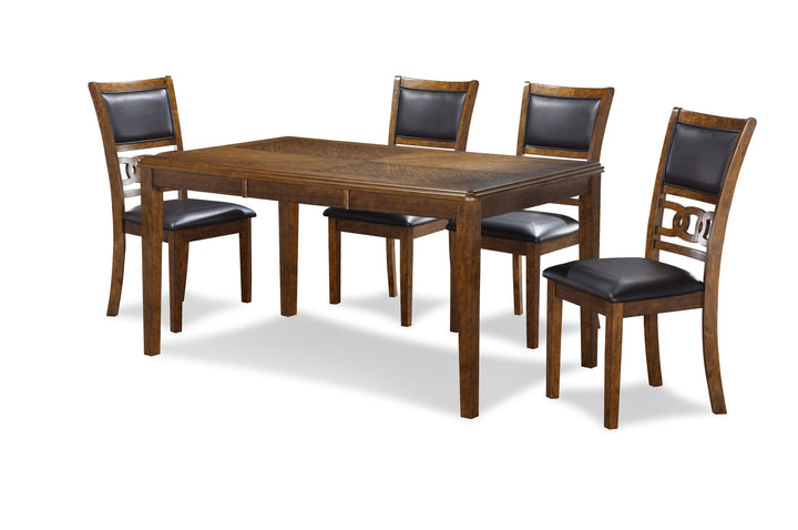 Gia 5 Pc 60" Dining Table &amp; 4 Chairs-Brown