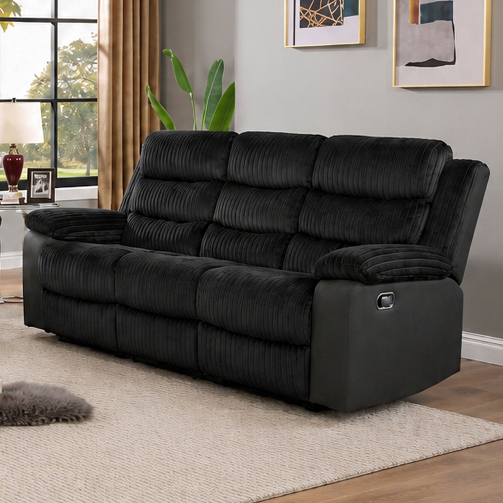 Willow Sofa W/dual Recliner-Black