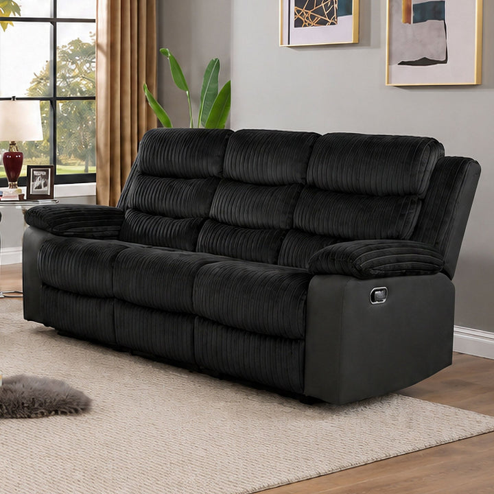 Willow Sofa W/dual Recliner-Black