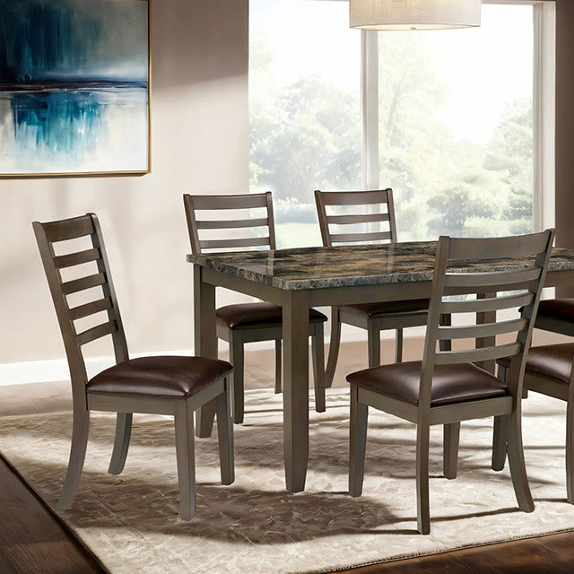 Adia 7 Pc. Dinning Table Set, Brown - view 5