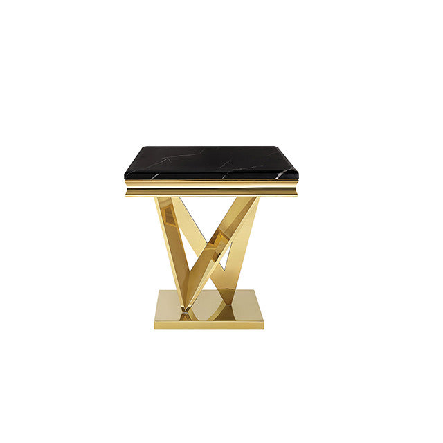 Villarsglane End Table, Black/Gold - view 3