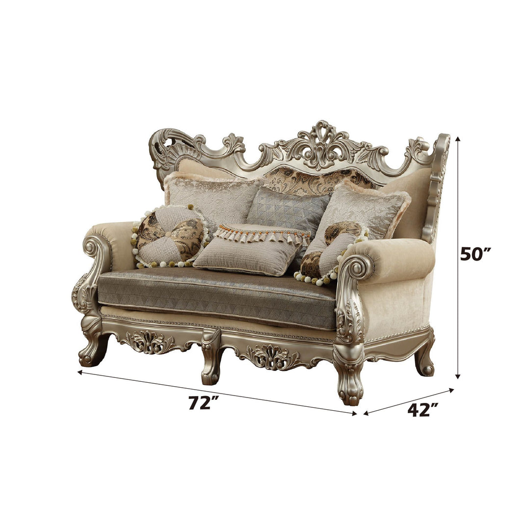 Ranita Loveseat W/6 Pillows – dimensions diagram