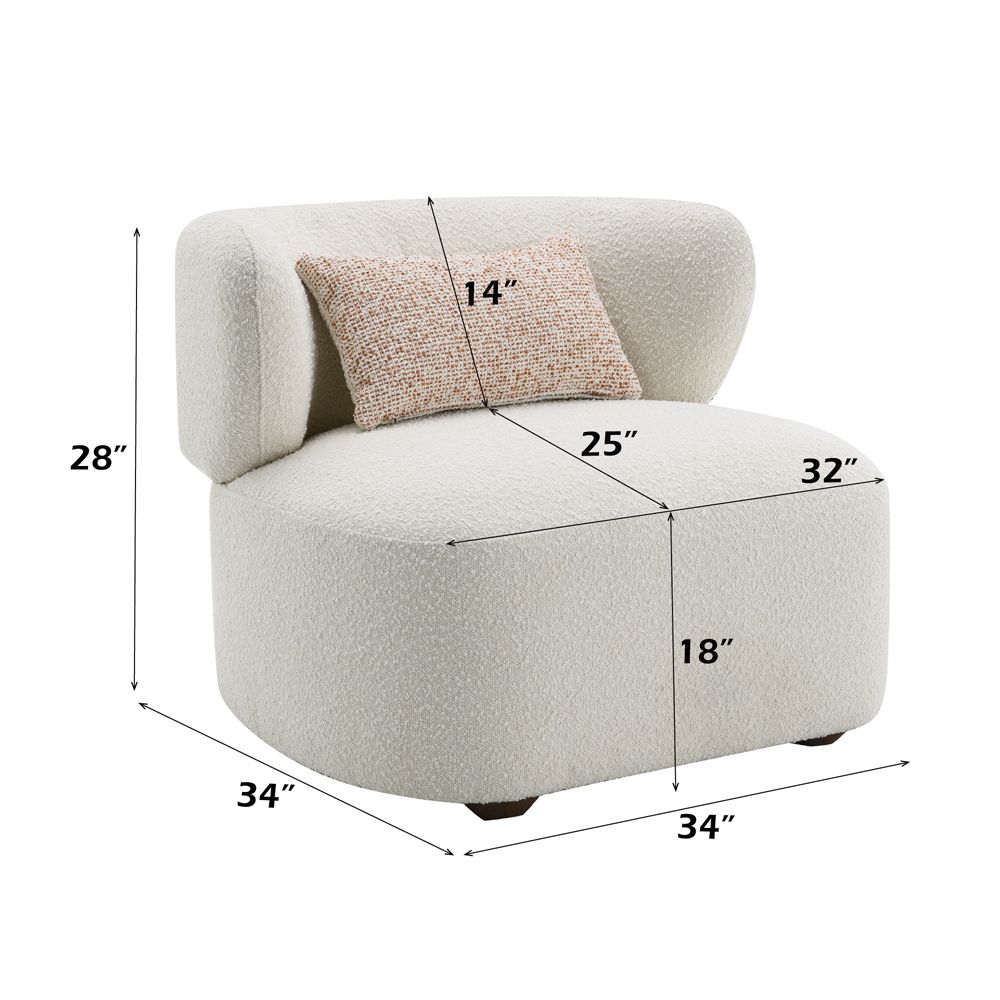 Darius Accent Chair w/Pillow – dimensions diagram
